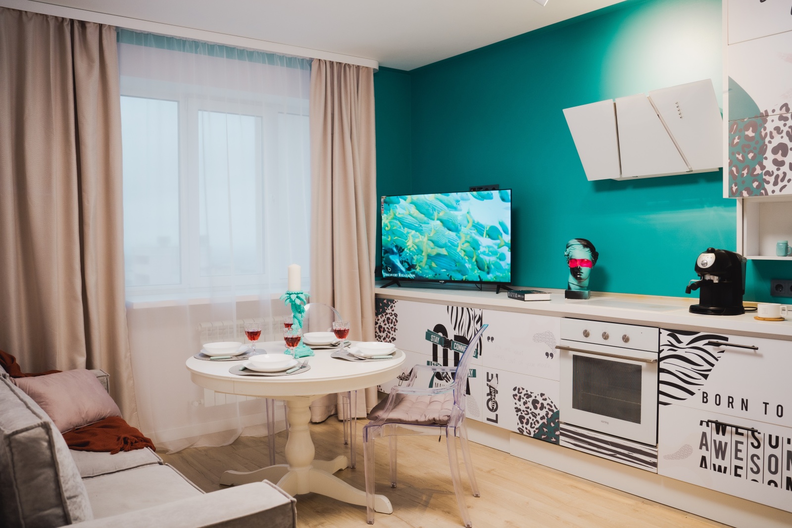 Уютные апартаменты с дизайнерским ремонтом на 8 человек